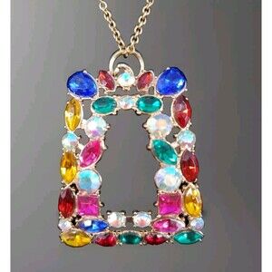 Multicolored Earrings And Necklace Set Geometric Fashion Jewelry